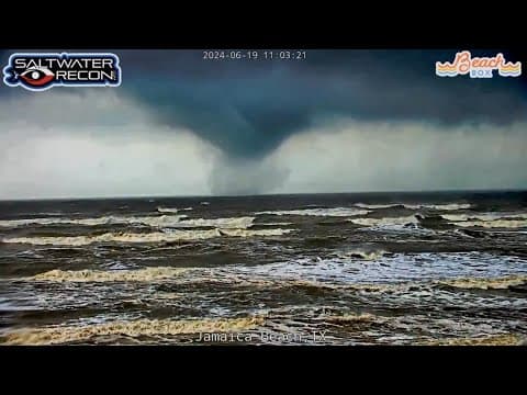 Waterspout caught on Saltwater Recon camera near Jamaica Beach