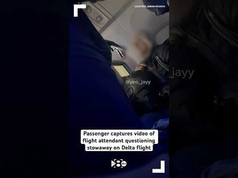 Passenger captures video of flight attendant questioning stowaway on Delta flight