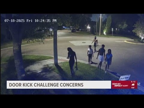 Law enforcement warns against viral 'door kicking challenge'