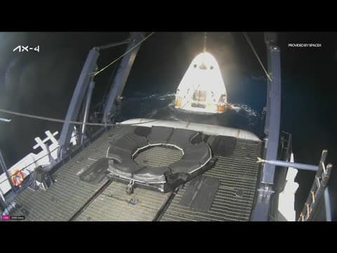 SpaceX capsule carrying multinational crew splashes down off San Diego's coast