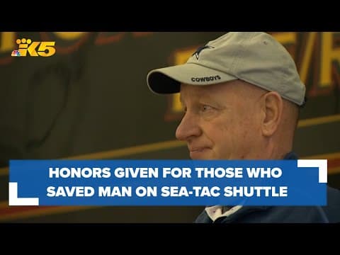 Bystanders, first responders honored for giving life-saving CPR to man on Sea-Tac shuttle