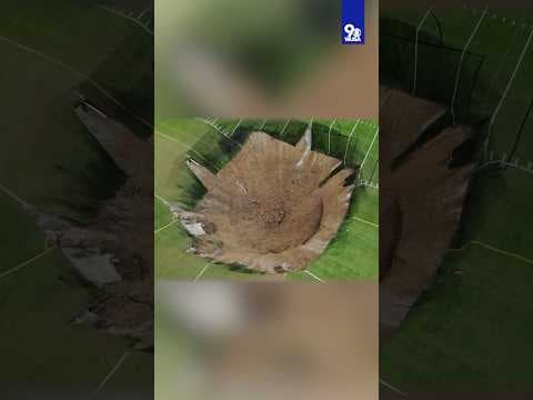 VIDEO: Massive sinkhole opens up in the middle of soccer field