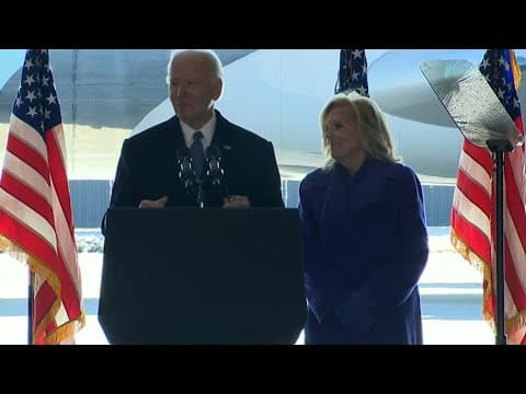 Former President Biden delivers remarks from Joint Base Andrews send-off ceremony