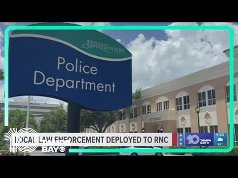 Local law enforcement deployed to the RNC to help with the perimeters