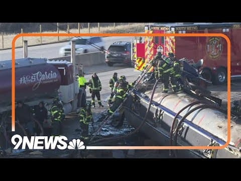 1 lane open at I-25 after tanker crash that spilled 2,500 gallons of diesel fuel
