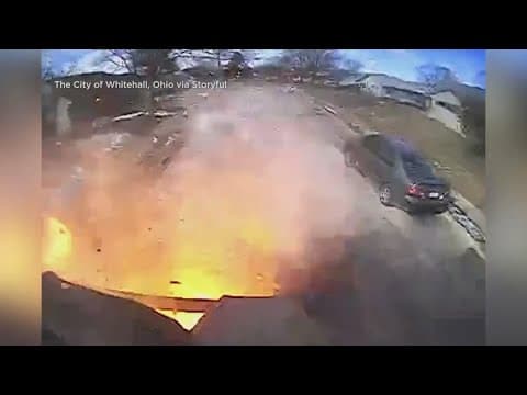 Garbage truck explosion caught on video in Ohio