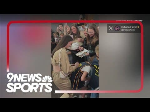 Caitlin Clark signs young fan's jersey at 'Full Court Press' docuseries premiere