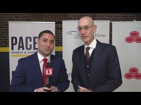 Dominic Miranda talks with NBA Commissioner Adam Silver