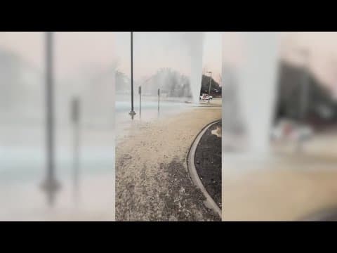 Busted water main creates winter wonderland scenes in North Texas