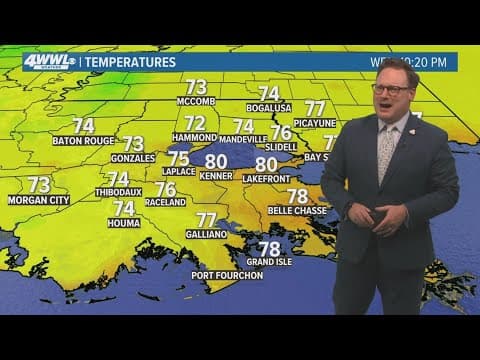 New Orleans Weather: Cold front approaching, few showers this weekend
