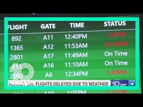 TPA sees major flight delays due to thunderstorms