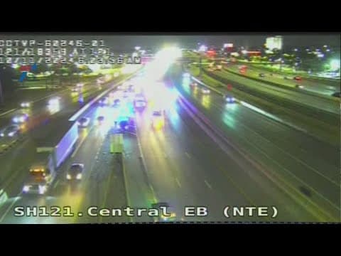 Texas 183 eastbound shut down by oil spill crash