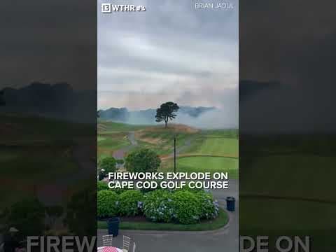 Fireworks explode on Massachusetts golf course #fireworks #explosion