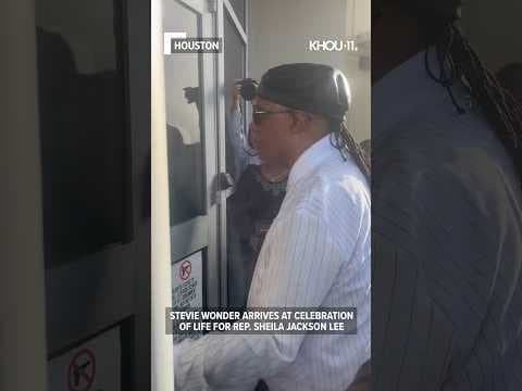 Stevie Wonder arrives at funeral for Congresswoman Sheila Jackson Lee in #Houston #shorts #news