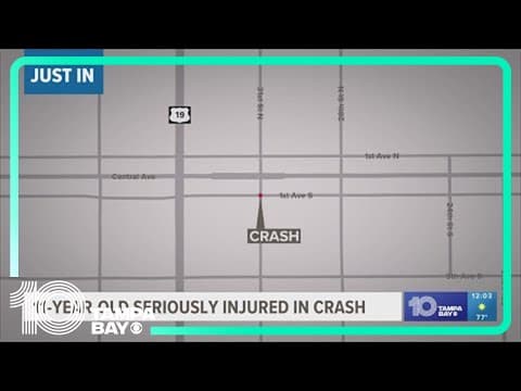 11-year-old seriously injured in crash Monday morning in St. Pete