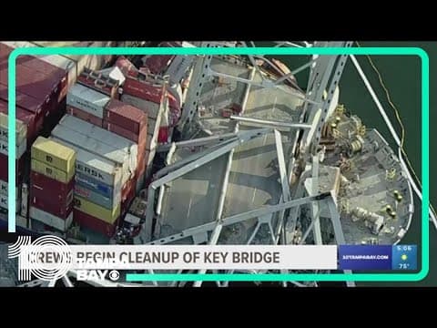 How crews are using technology to clean up wreckage of Baltimore's Key Bridge