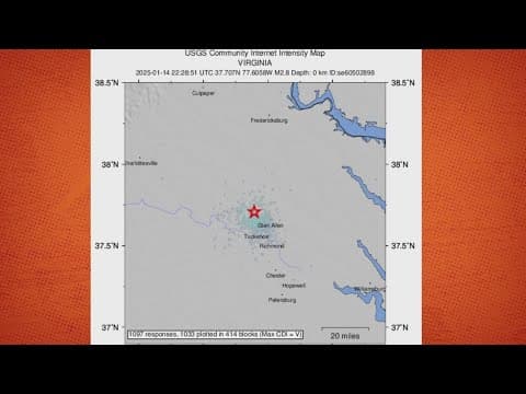 2.8 magnitude earthquake near Richmond, VA