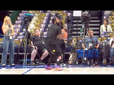 VIDEO: Mavs Kyrie Irving warms up before Game 4 of the 2024 NBA Finals