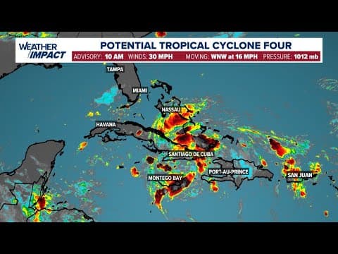 Tropics tracker: Potential Tropical Cyclone Four continues to develop in the Atlantic
