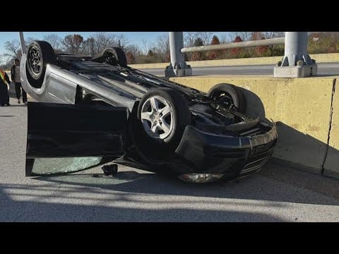 Driver walks away from flipped car crash on I-465