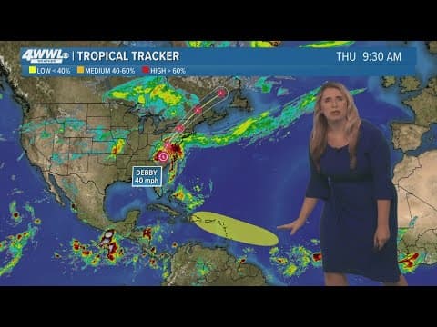 Thursday Noon Tropical Update: Debby to impact the Northeastern US through Friday, new spot to watch