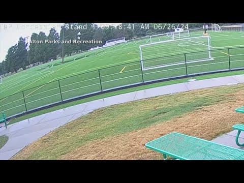 Surveillance video shows moment when 100-feet-wide sinkhole swallows Alton, Illinois soccer field