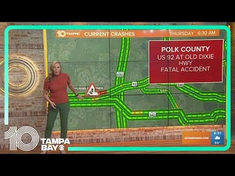 Polk County deadly crash causing traffic delays