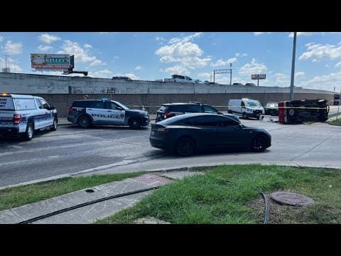Man found dead with a gunshot wound to the chest inside crashed vehicle along the Southwest Freeway