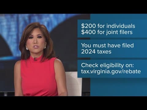 Virginia taxpayers eligible for rebates up to $400; rebates to be paid this fall