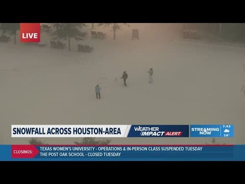 Houston snow day: City blanketed in ice, snow