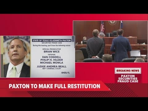 Pretrial agreement details read in courtroom in Texas AG Ken Paxton's securities fraud case