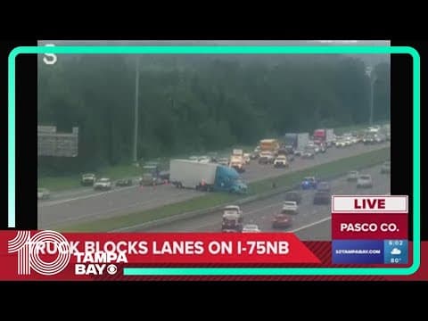 Crash shuts down all lanes of I-75 North in Pasco County