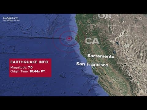 Major earthquake strikes off coast in Northern California, prompting tsunami warning