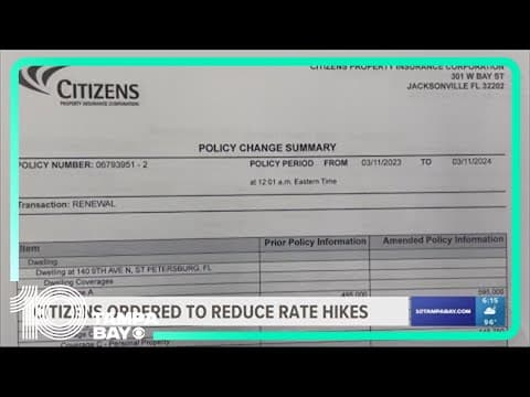 Florida orders Citizens Insurance to change proposed premium hike
