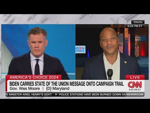 Gov. Wes Moore (D-Maryland) supported Pres. Biden in Georgia