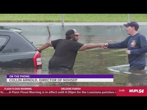 WWL-TV interviews Collin Arnold, director of NOHSEP on street flooding