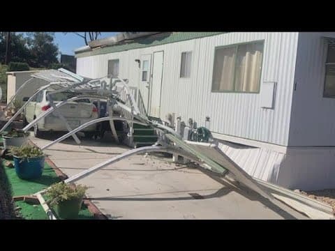 Rare wind event causes extensive damage in Spring Valley mobile home park