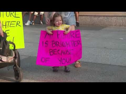 'Thank you, Joe' and other messages heard outside White House for President Biden