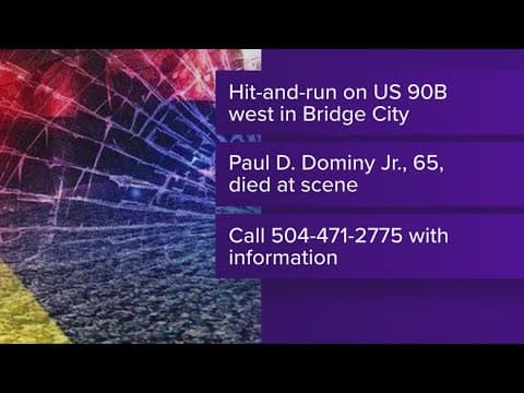 65-year-old pedestrian killed in fatal hit-and-run in Jefferson Parish