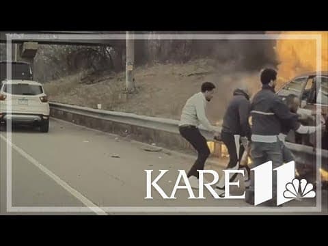 Driver rescued from car fire on I-94