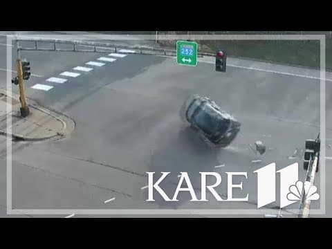Wild crash captured on camera in Brooklyn Center
