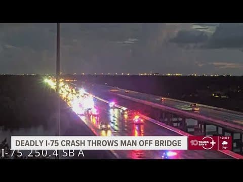 Hernando County man dies after being thrown over a bridge following crash on I-75
