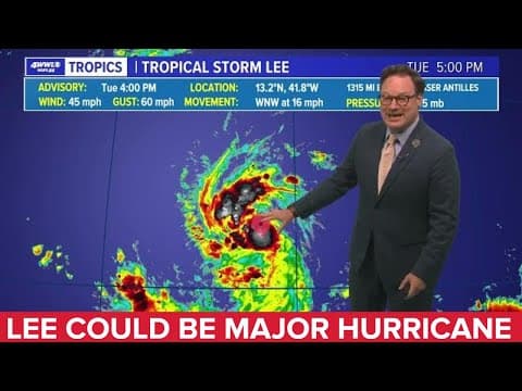 Tuesday afternoon tropical update: Tropical Storm Lee could become major hurricane
