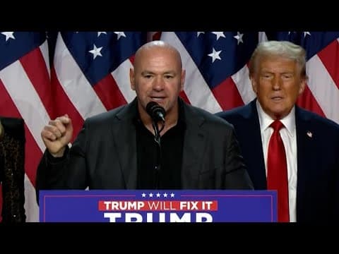 Dana White shouts out Adin Ross, Theo Von, Joe Rogan during Donald Trump victory declaration speech