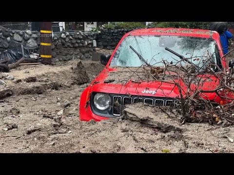 Mudslide submerges Southern California fire burn area