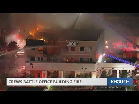 Part of office building in SW Houston collapses in 3-alarm fire