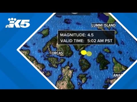 Magnitude 4.5 earthquake hits near Orcas Island