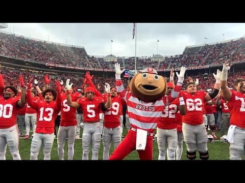 CARMEN OHIO: Brutus and the Ohio State Buckeyes celebrate win over Indiana