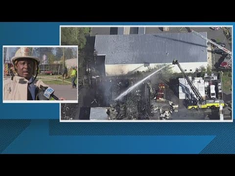 Massive fire at storage warehouse in Sterling, Virginia