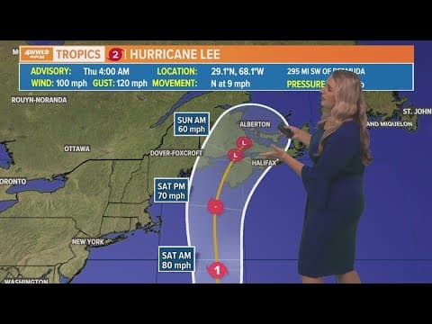 Thursday AM tropical update: Lee weakening as it moves toward New England